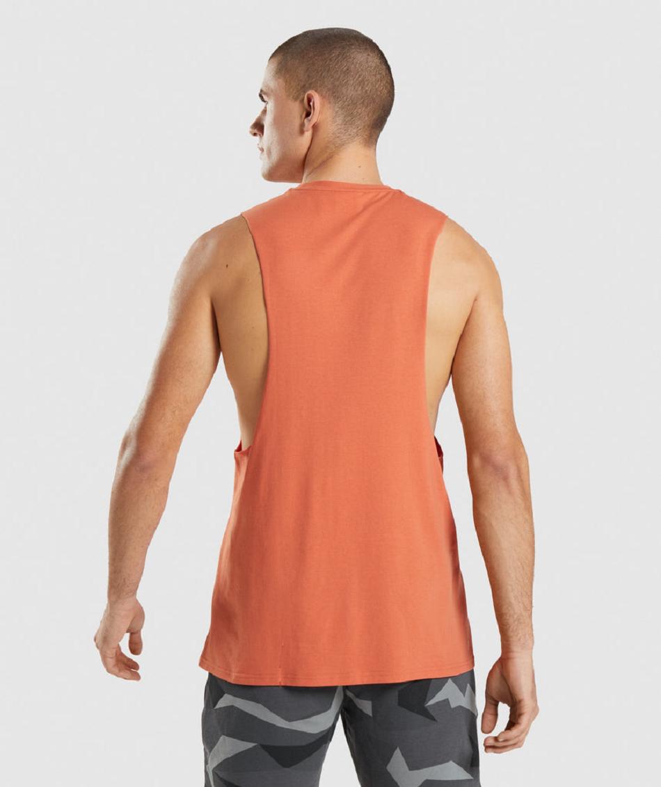 Podkoszulki Męskie Gymshark Critical Drop Arm Pomarańczowe | PL 4054SGL